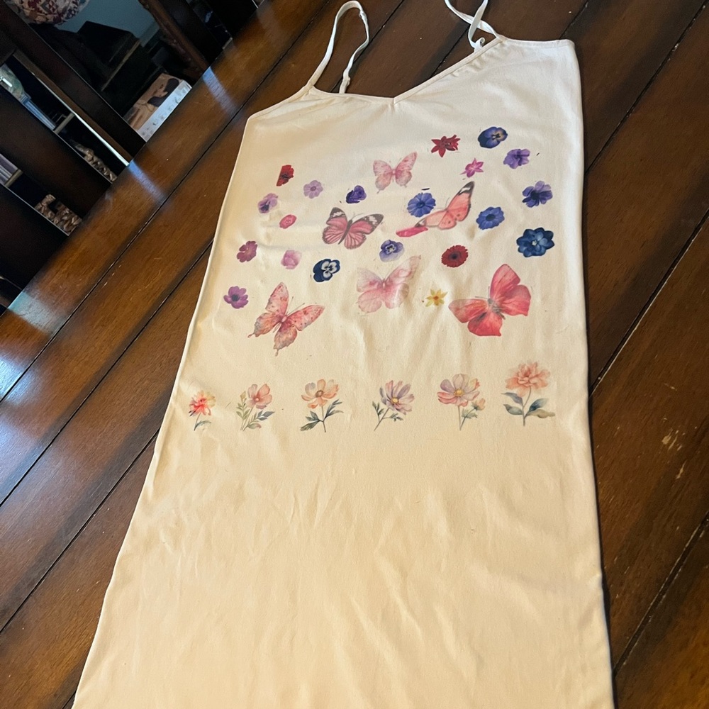 Floral and Butterfly Slip Dress
